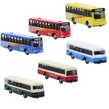 6pcs Diecast Model Buses Mini