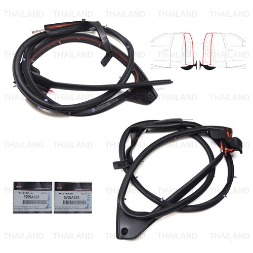 Fits Mitsubishi Triton 2016 - '22 Set Front Rear Door Rubber Seal Weatherstrip - Picture 7 of 10