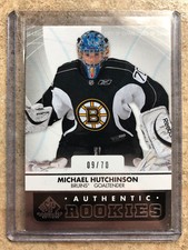 12-13 UD SPGU SP Game Used True Authentic RC Rookie #106 MICHAEL HUTCHINSON /70