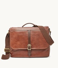 Fossil Evan Brown Leather Duffle Travel 
