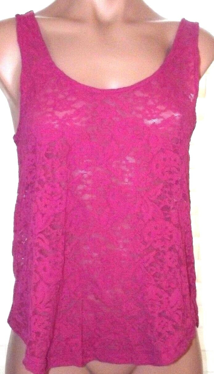 Kirra M, medium Sheer pink floral lace tank eBay