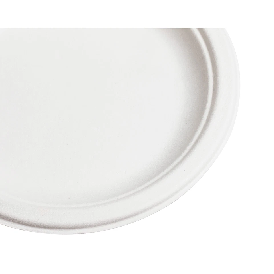 Placas redondas de bagazo sin PFAS Karat Earth de 6"" - 1000 ct, KE-BPR06-1CFF Foto 4 de 4