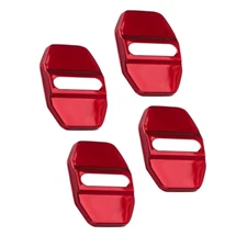 4pcs Polished Red Stainless Steel Door Latch Striker Cover Fits 11-25 Durango