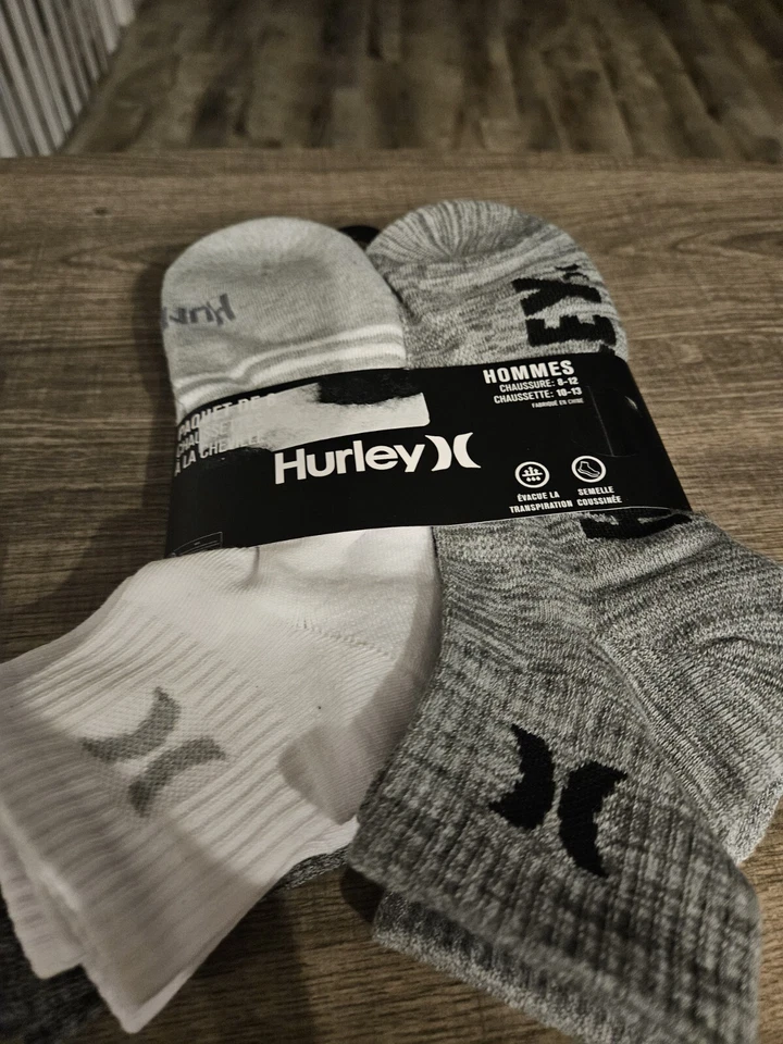 Hurley 6 Pair Of Quarter Crew Brand New Socks Size 8 -12 - Image 3 of 4