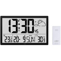 Infactory Funk-Wanduhr Mit Jumbo-Lcd-Display, Wetterstation Und AußEnsensor
