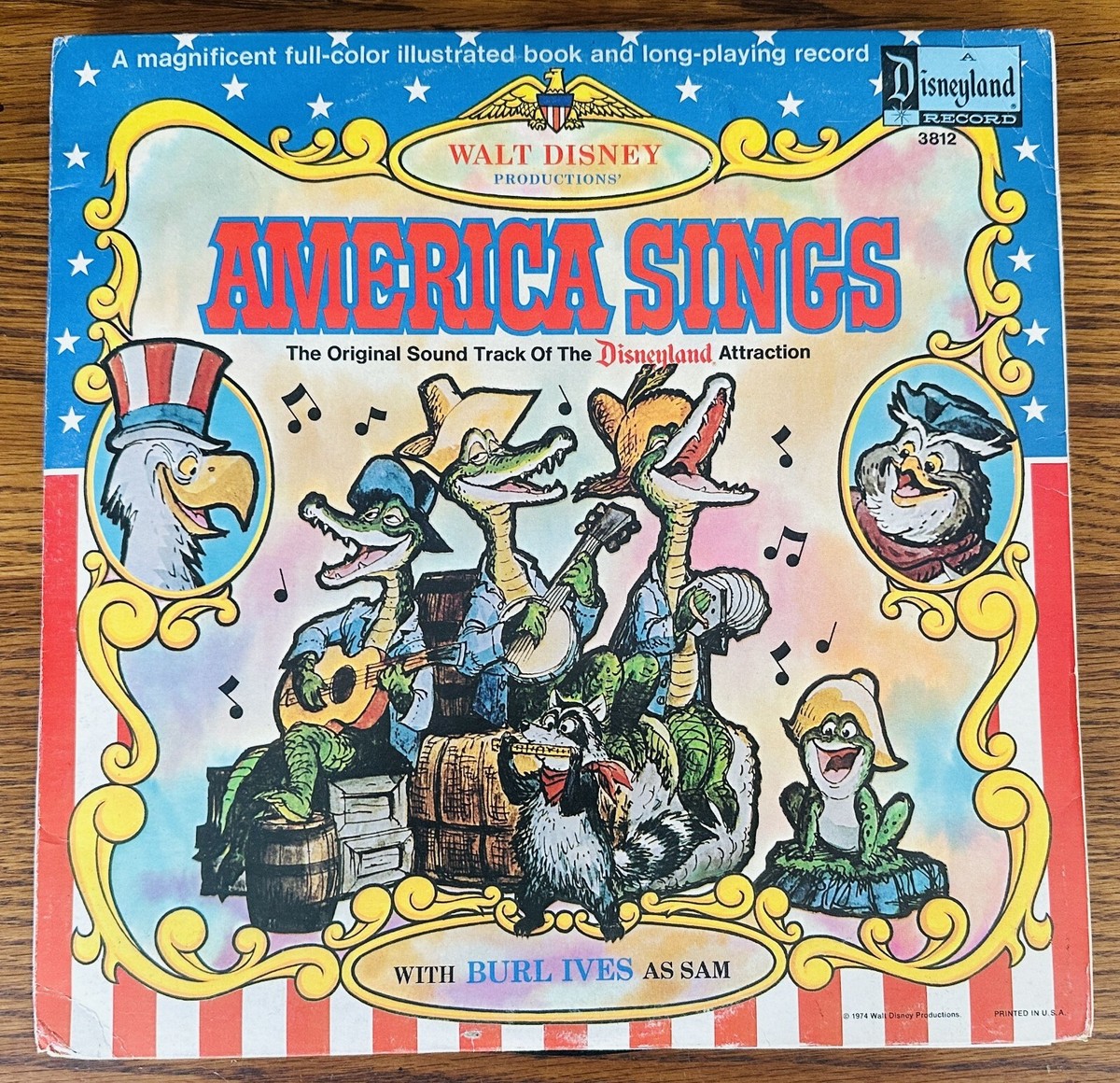 DISNEY AMERICA SINGS RECORD BURL IVES LP w BOOK DISNEYLAND Splash