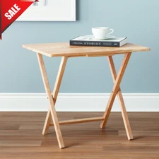  Mainstays Folding Tv Tray Table Dinner Portable Desk Natural 19 X 15 X 26 In