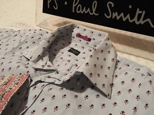 PAUL SMITH Mens Shirt 🌍 Size 15" (CHEST 40")🌎 RRP £95+ 📮 FLORAL FLEUR DE LIS
