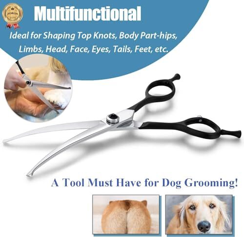 6.5" Downward Curved Dog Grooming Scissors Shears for Grooming Face 6.5 Inch - Picture 7 of 7