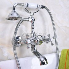 Polished Chrome Brass Bathroom Claw foot Tub Faucet With Hand Shower sna186