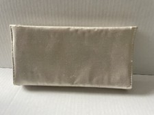 Vintage 50  s Ivory Satin Clutch. Hinged with SNAP closure. EUC. Free Shipping 