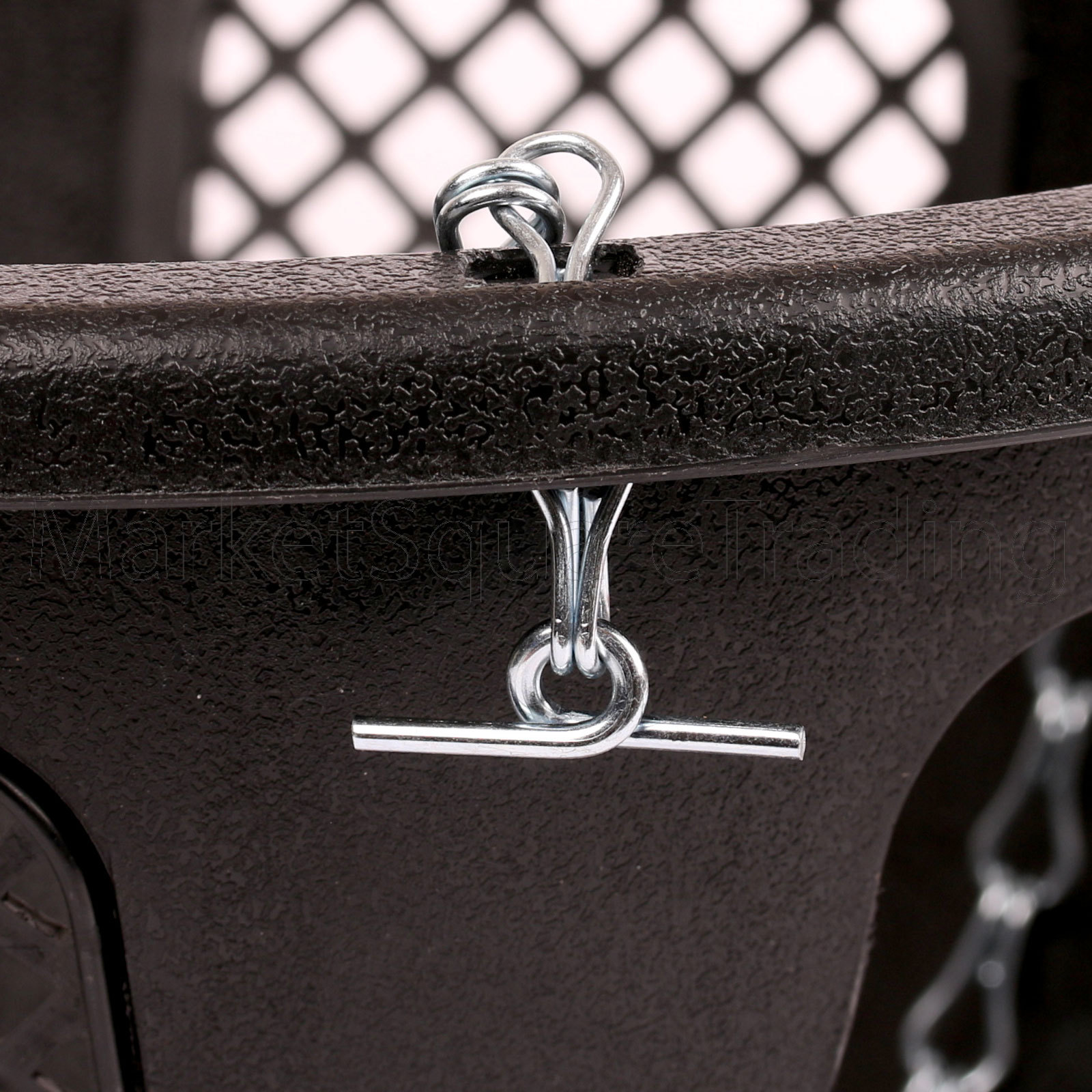 2 X EASY FILL PLASTIC HANGING BASKET BLACK 12"INCH 6 HOLE TOUGH GARDEN