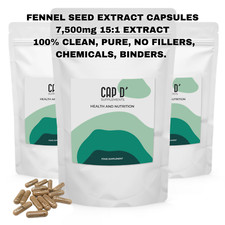 Fennel Seed Extract Capsules 7500mg Pure Raw No Fillers Binders