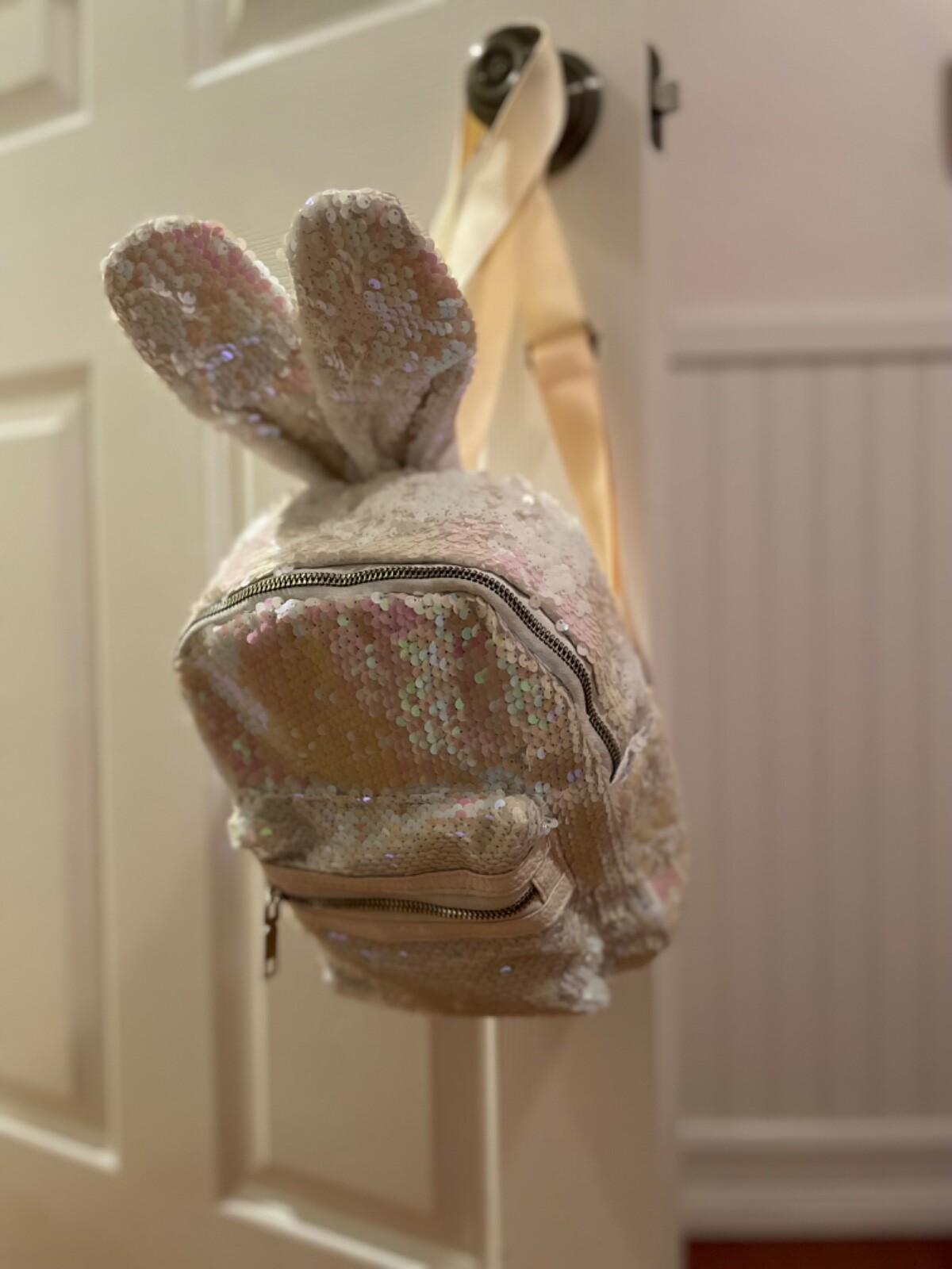 mini sequin rabbit backpack - image 2