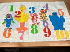 Vintage Sesame Street Pillowcase Numbers Big Bird Burt Ernie Jim Henson