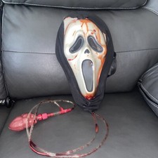 Scream Movie Ghost Face Bleeding Mask with Heart Blood Pump Halloween
