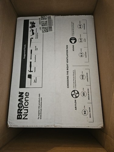 NEW! Broan 744L 744 Series 80 CFM 2 Sone Ceiling Mounted Exhaust Fan - White - Picture 2 of 2