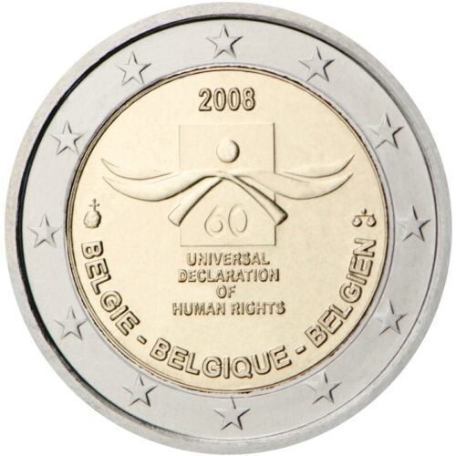 Bélgica - 2 euros conmemorativos de los derechos humanos 2008 UNC ENVÍO GRATUITO - Imagen 1 de 3