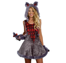 Teen Girl's Full Moon Sassy Werewolf Costume SIZE M with defect 