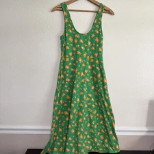 Tabitha Brown for Target Midi Dress Womens XS Green Leopard Print Sleeveless