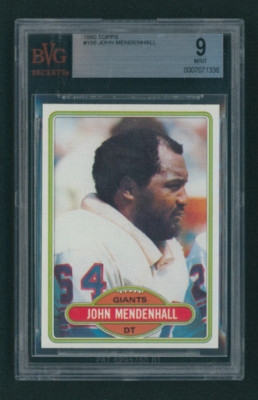 1980 Topps John Mendenhall #156 BVG 9 MINT NEW YORK GIANTS DT | eBay