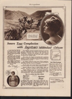 1919 FRED INGRAM MILKWEED CREAM CLEO RIDGELY CONTINENT MOVIE STAR AD 10696