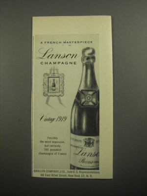 1956 Lanson Champagne Ad - A French Masterpiece
