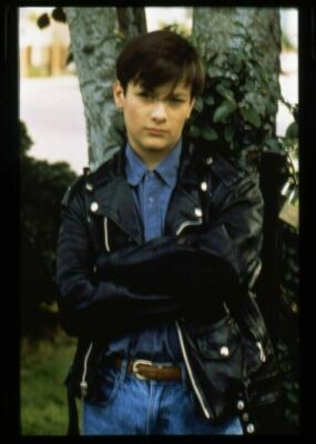 Edward Furlong teenage portrait in leather jacket Terminator