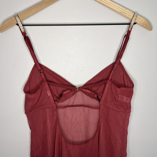 Victoria's Secret Correa Adornada Malla Transparente Para Mujer Talla Mediana Rojo Chemise - Imagen 6 de 7