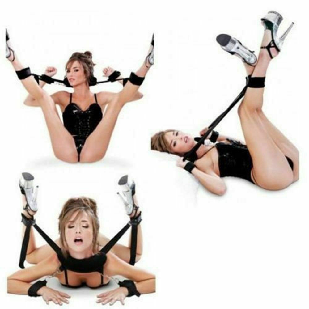 Adult Sex SM Toys Cuff Strap Whip Bed Restraint Neck to Thighs Bandage BDSM  Li