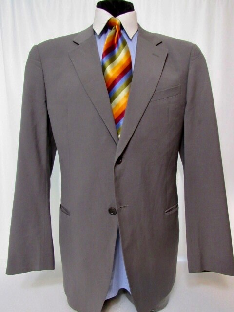 Armani Collezioni Gray Solid 2 Button Blazer Sz 4… - image 1