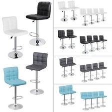 2/4 Pack Adjustable Bar Stools PU Leather Modern Dinning Chair with Back 360