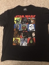 Star Wars Original Trilogy Cast Graphic Print XL Black Crew Neck T-Shirt