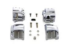 Handlebar Control Switch Housing Kit Chrome for Harley Davidson by V-Twin