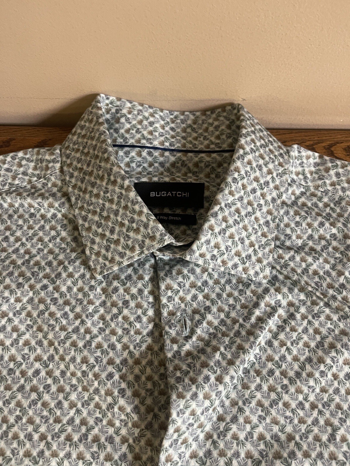 Men’s Bugatchi Leaf Patterned Long Sleeve Button … - image 3