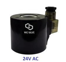 WIC Valve 2L Series 24V AC Encapsulated Solenoid Coil DIN 43650A Connector LED