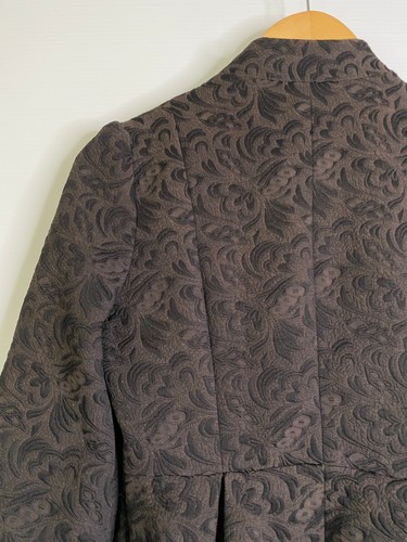 Ladakh Coat Women 8 Chocolate Brown Brocade Knee Length Evening Party Boho Y2K - Picture 16 of 21