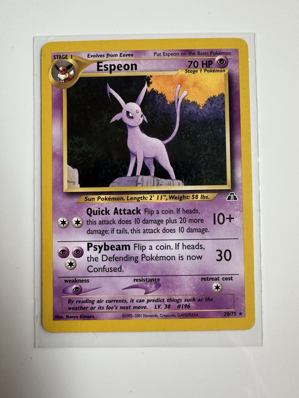 Espeon Neo Discovery 20/75 Regular Rare Pokémon TCG Vintage