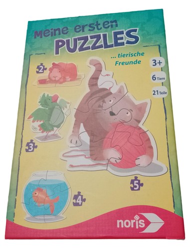 Noris Amici Animali Puzzle Set Bambini da 3 Anni 21 Pezzi Grandi
