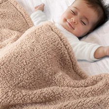 Plush Baby Blanket for Boys Girls | Sherpa Fleece Baby Blanket Super Soft Warm