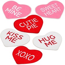 6 Pcs Valentine's Day Heart Rug Valentines Day Bathroom Decor Non Slip Heart ...
