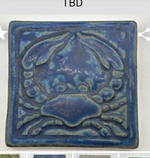 Pewabic Pottery Detroit 4x4 Crab Tile 1991