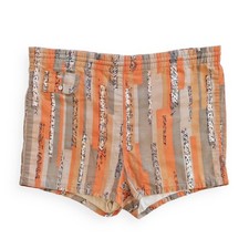 vintage 1950s Pilgrim orange grey MCM Hawaii tiki swim shorts Medium