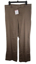 NWT Anne Klein Womens Straight Leg Herringbone Pants 10 Brown Sugar Multi 109