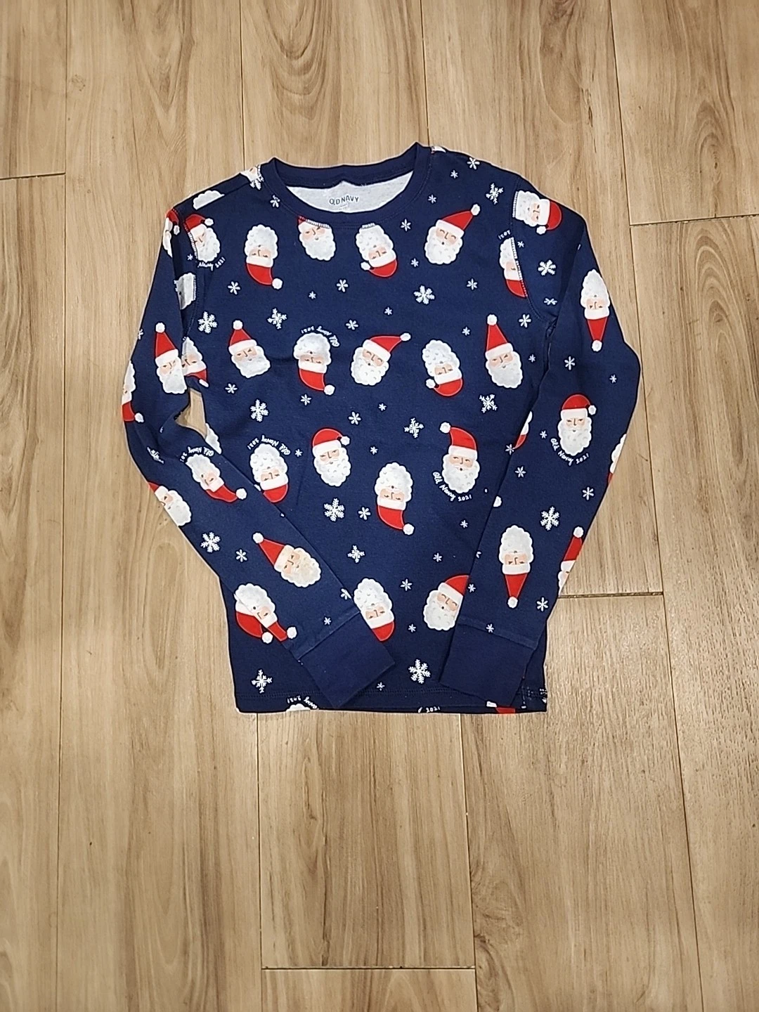 Old Navy 2pc Kid's Santa Pajama Set Size XL 12 Unisex Navy