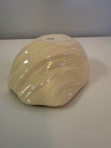 Beige Ceramic Clam Seashell Bowl w/Lusterware Finish Coastal Beach Ocean Decor - Picture 10 of 14