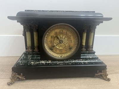 Antique Seth Thomas Adamantine 8 Day 4 Column Mantle Clock