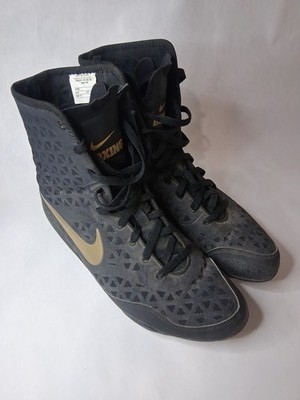 Nike KO Boxing Boots - Black/Gold Size 11.5