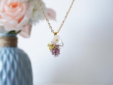 Handmade Resin Purple Grape Cluster Charm Pen...