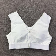 Tommie Copper Sports Bra Womens Medium White Front Zip Support Copper Znergy Gym